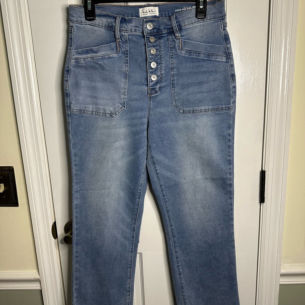 Nicole Miller Nomad Super High Rise Crop Boot Denim Jeans
